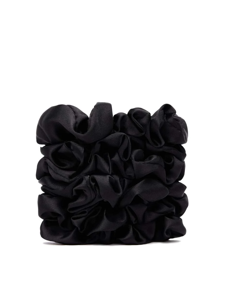 Satijnen Scrunchies Dik - Zwart - Image 2