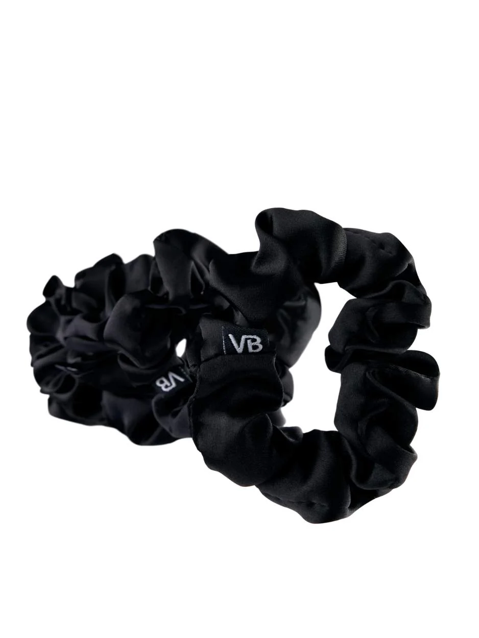 Satijnen Scrunchies Dik - Zwart - Image 3