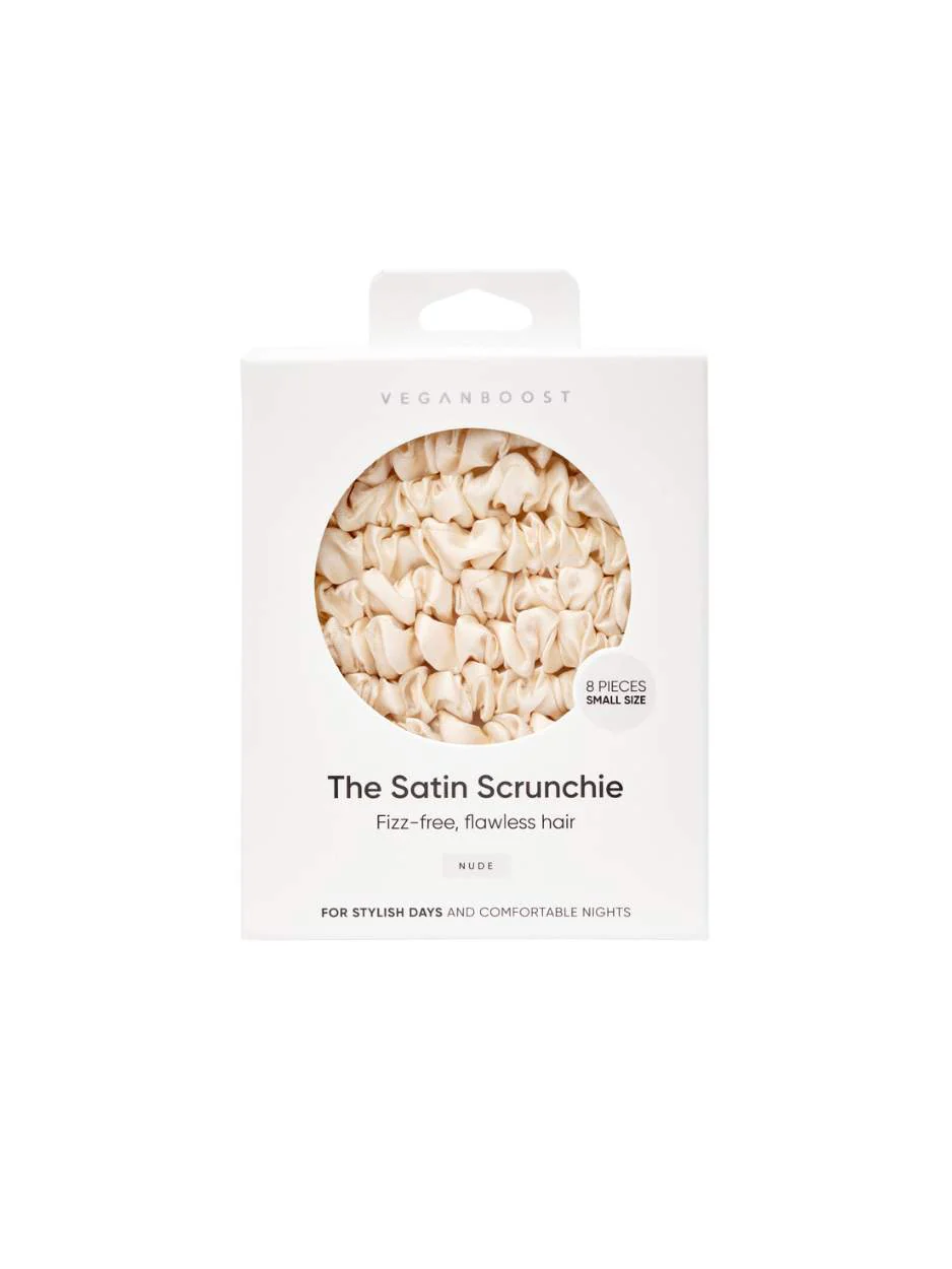 Satijnen Scrunchies Dun - Nude