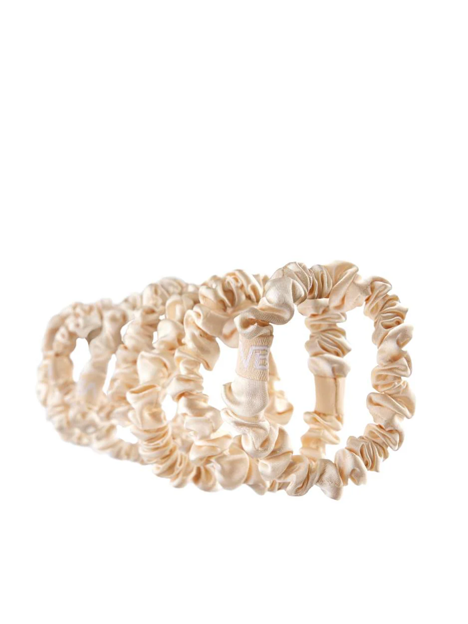 Satijnen Scrunchies Dun - Nude - Image 3