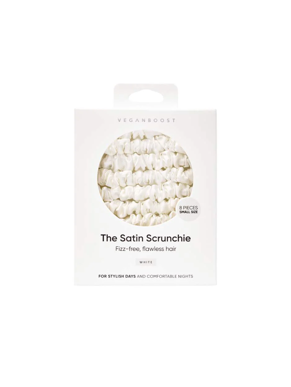 Satijnen Scrunchies Dun - Wit