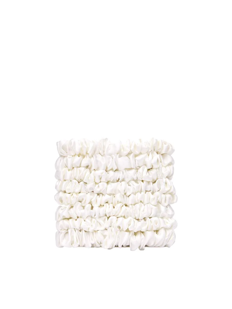 Satijnen Scrunchies Dun - Wit - Image 2
