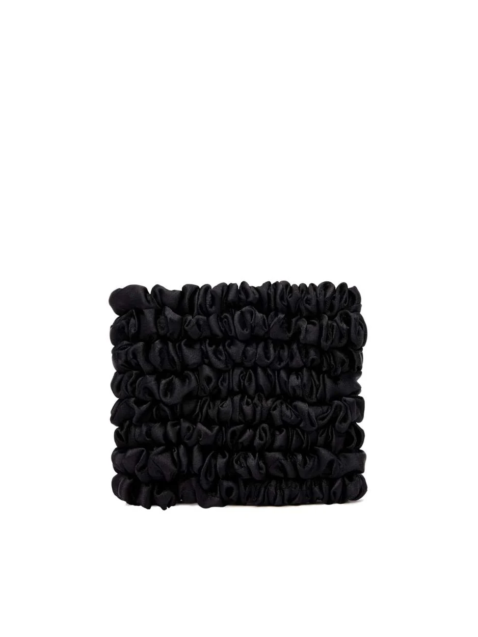 Satijnen Scrunchies Dun - Zwart - Image 2