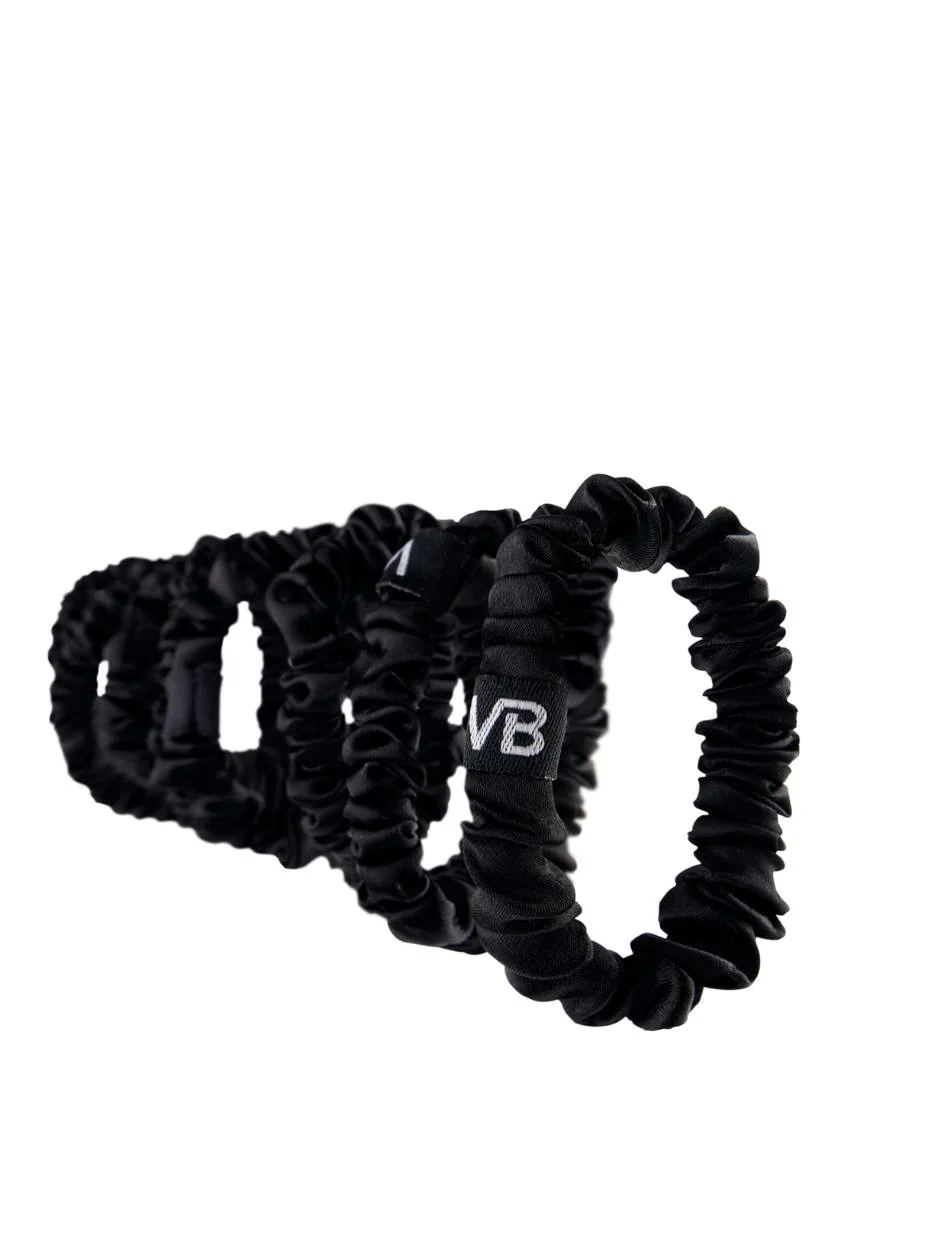Satijnen Scrunchies Dun - Zwart - Image 3